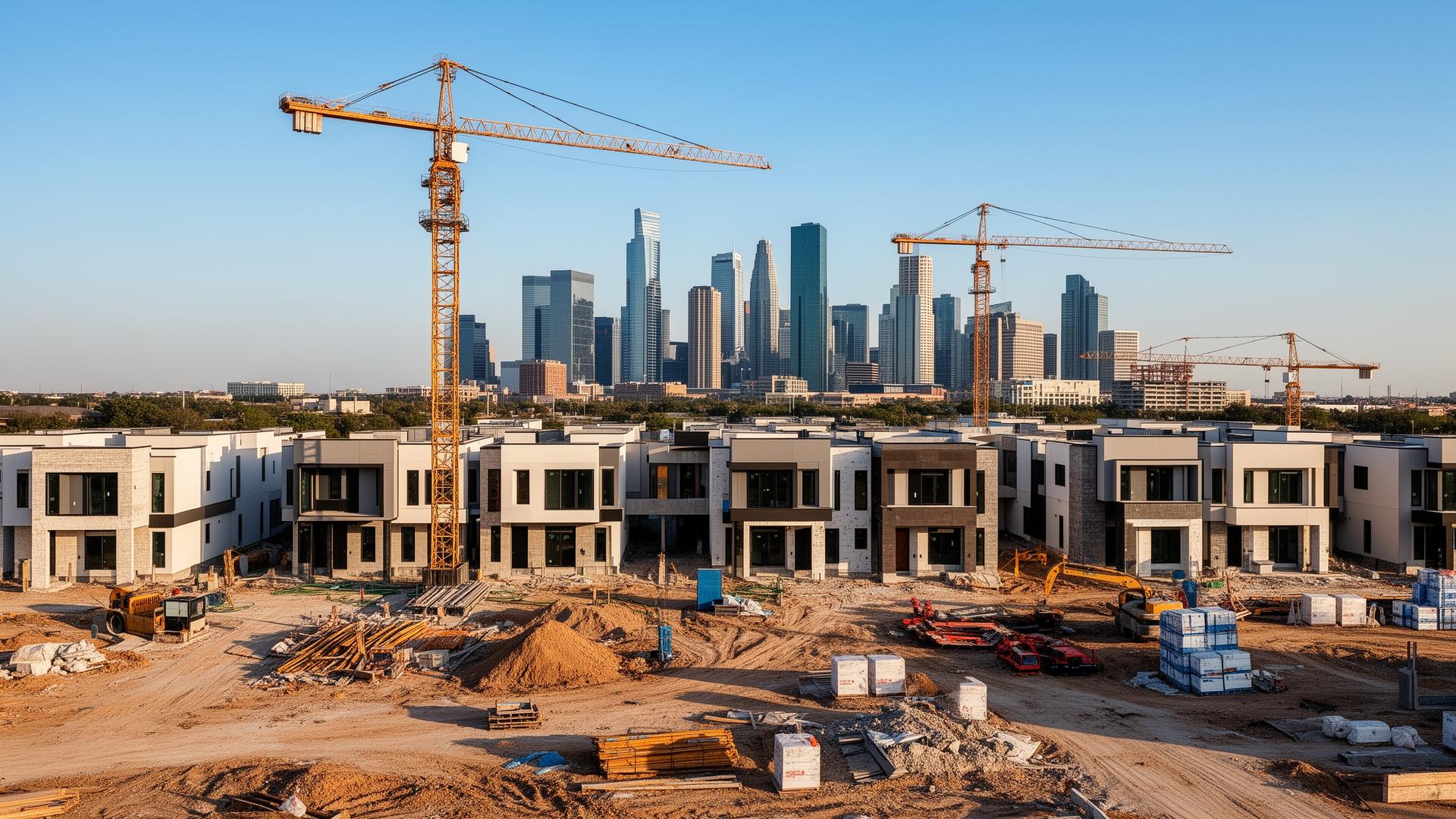 Real estate development construction site in Dallas Texas